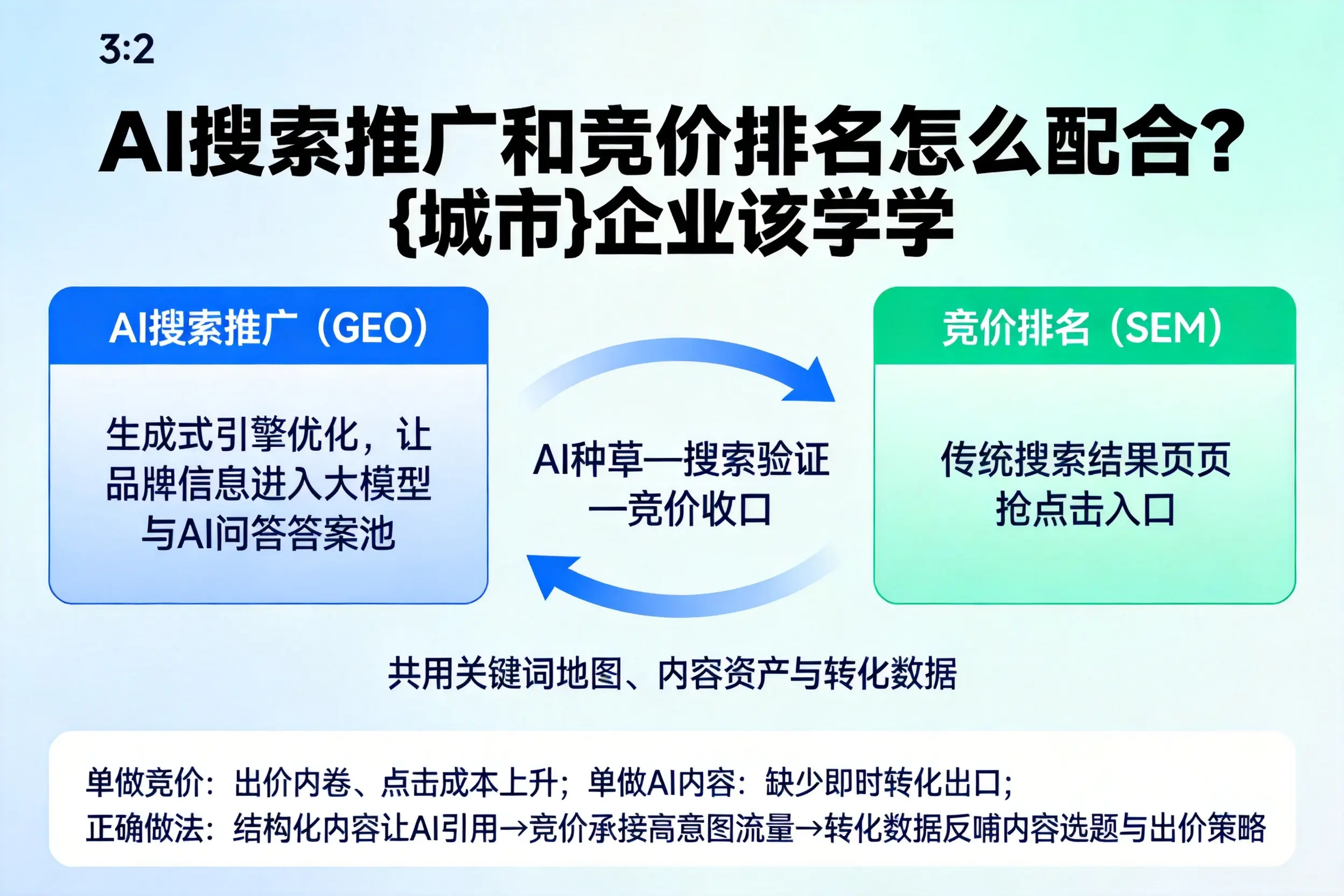 AI搜索推广和竞价排名怎么配合？梧州企业该学学
