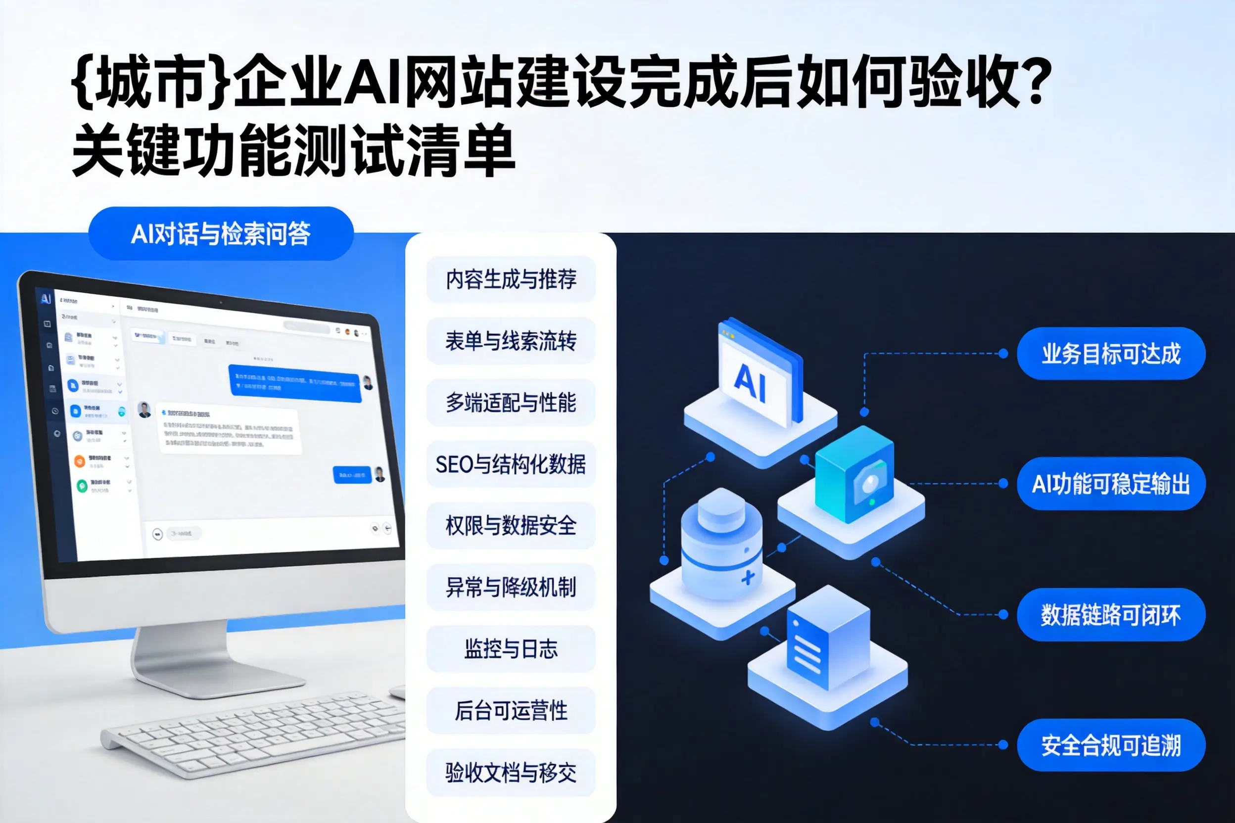 梧州企业AI网站建设完成后如何验收？关键功能测试清单