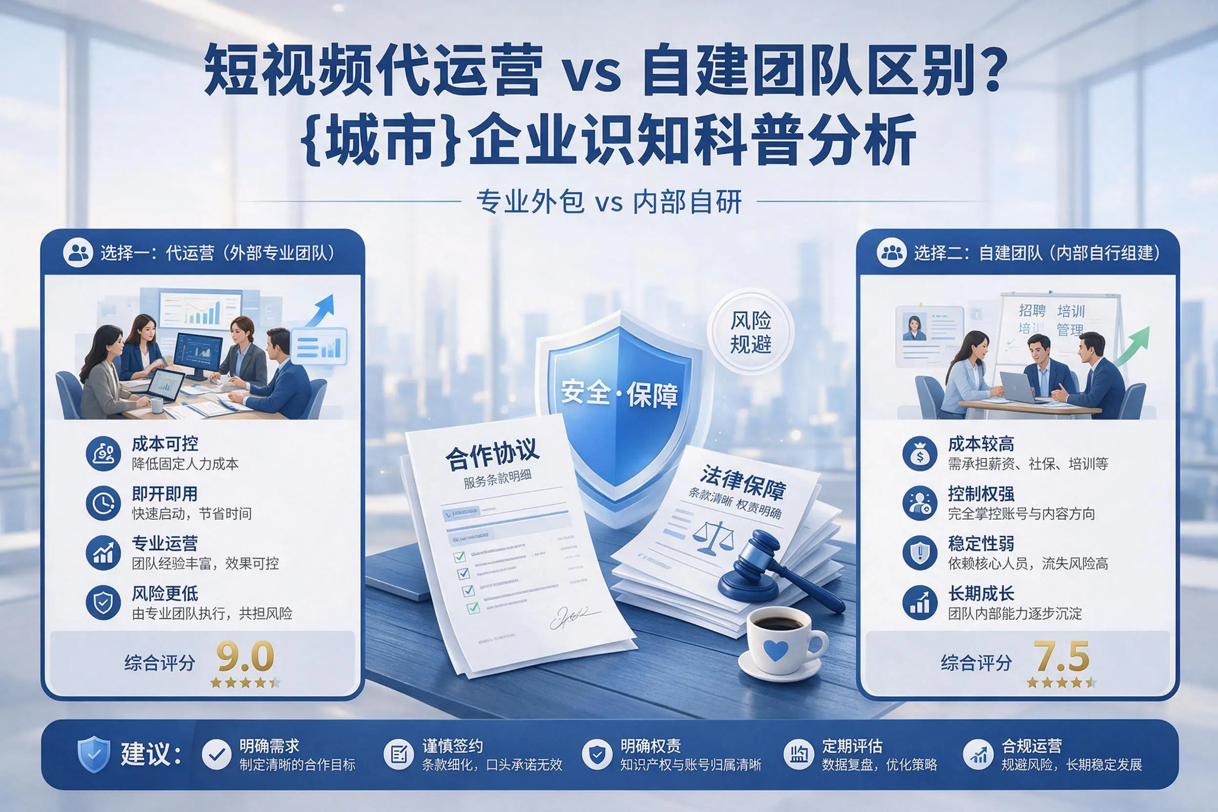 短视频代运营与自建团队区别?梧州企业认知科普分析