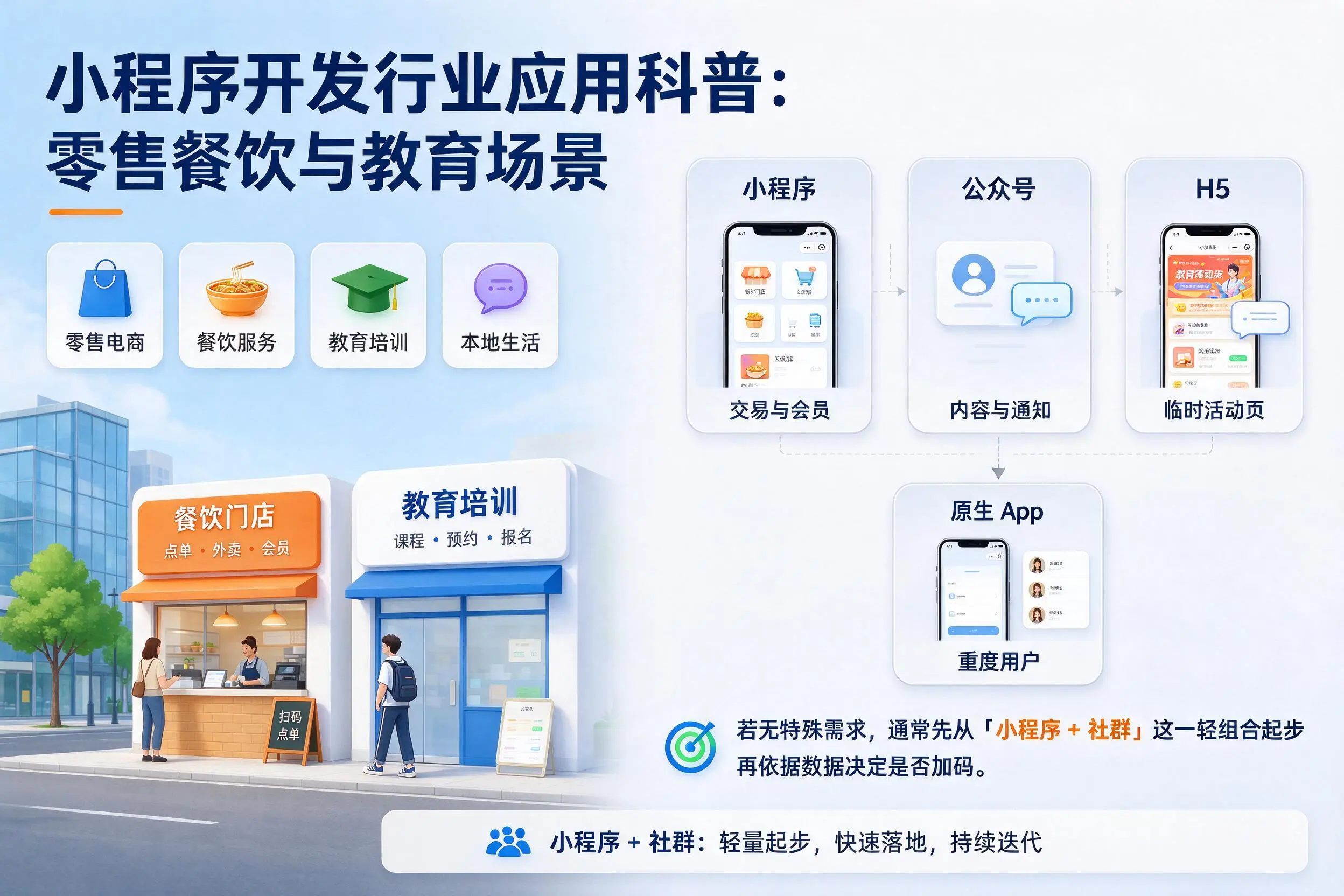 梧州小程序开发行业应用科普：零售餐饮与教育场景