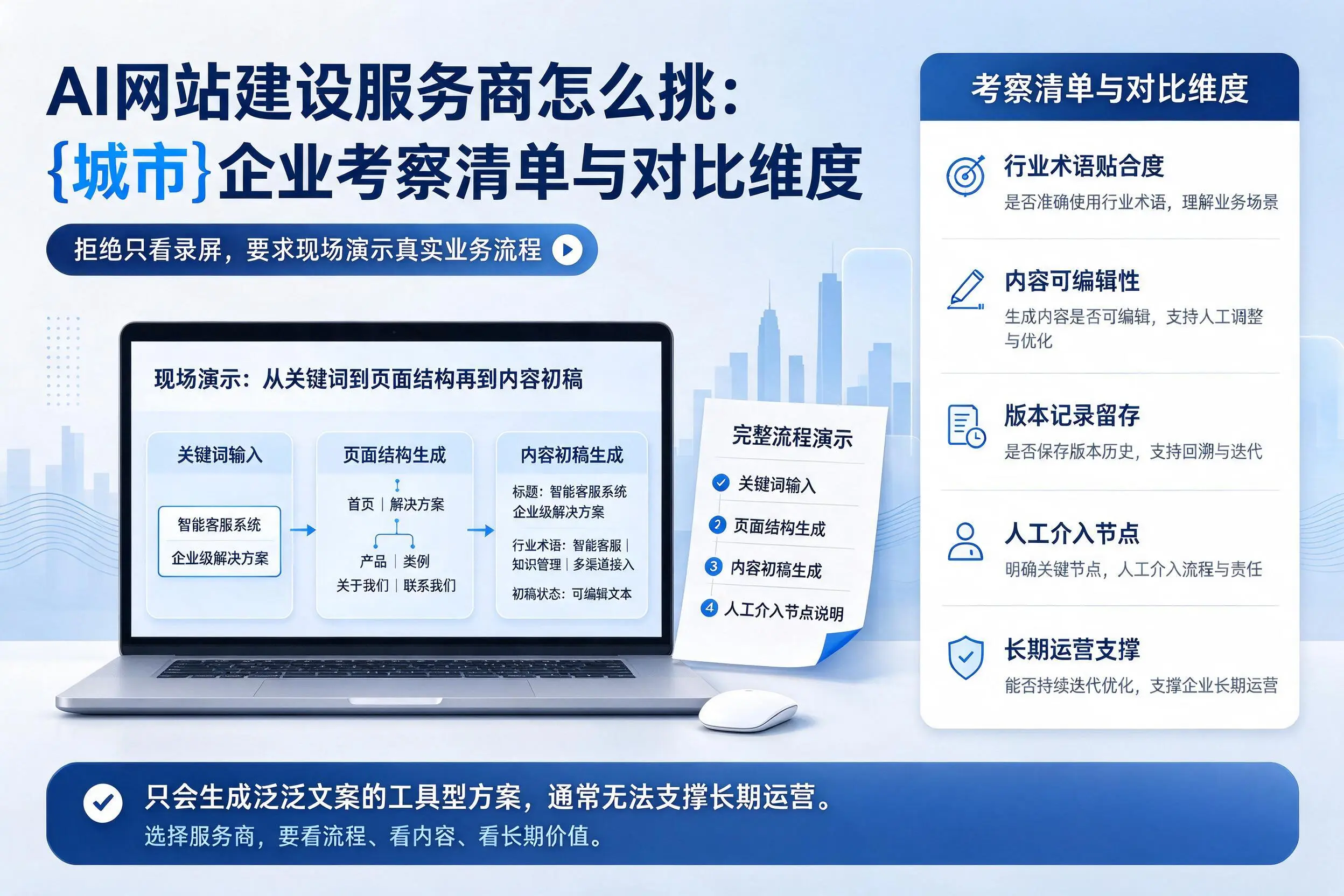 AI网站建设服务商怎么挑:梧州企业考察清单与对比维度